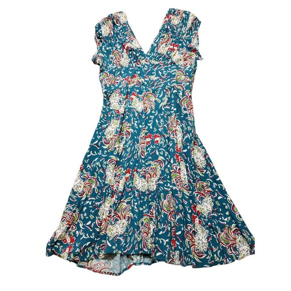 Trashy Diva 1940s Rockabilly Dress in Ruffled Feathers Print RARE Sz 16 - Picture 4 of 9